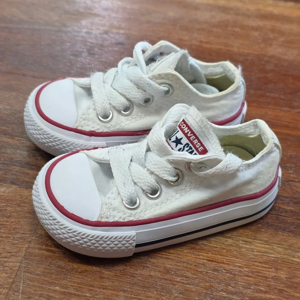 Converse Chuck Taylor All Star Infants White Canvas Low Top Sneaker Size 3